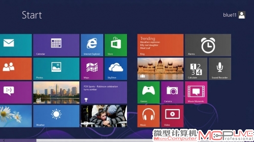 Metro界面新增加了几个小应用，喏，灰色的。